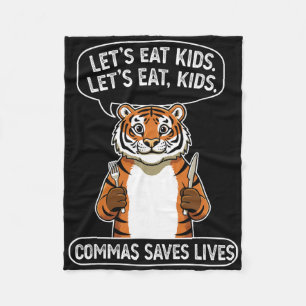 Lustiger Tiger. Lasst uns Kinder essen, Kommas ret Fleecedecke