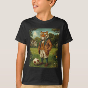 Lustiger Tiger spielt Fußball Grafik Seltsamer Tig T-Shirt
