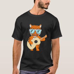 Lustiger Tiger Süßer Gitarrist Tiger Tier Vintage T-Shirt