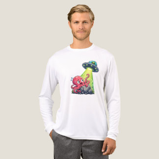 Lustiger Tintenfisch entkommt UFO - Süße Alien-Ent Tri-Blend Shirt
