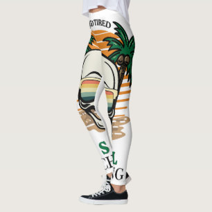 Lustiger Todmüder Immer noch Chillen Retro-Totenko Leggings