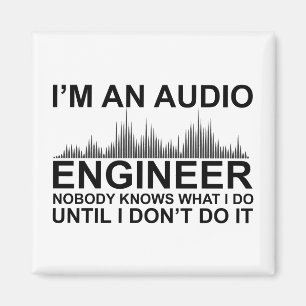 Lustiger Toningenieur sagt Audiotechnik Magnet