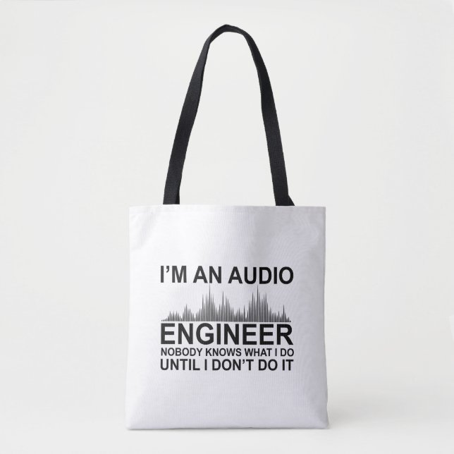 Lustiger Toningenieur sagt Tontechnik Tasche (Vorderseite)