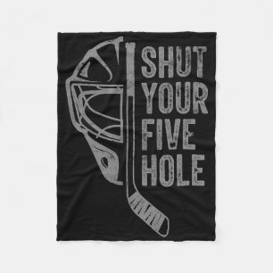 Lustiger Torwart beim Eishockey Schließe dein Fünf Fleecedecke