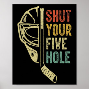 Lustiger Torwart beim Eishockey Schließe dein Fünf Poster