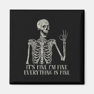 Lustiger Totenkopf Halloween-Kostüm Es ist in Ordn Magnet