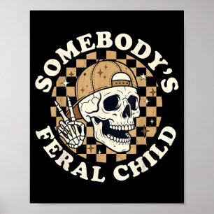 Lustiger Totenkopf-Skelett Retro-Humor Irgendjeman Poster