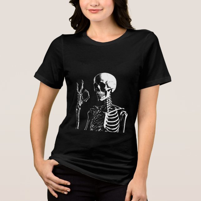 lustiger Totenkopf Tri-Blend Shirt (Vorderseite)