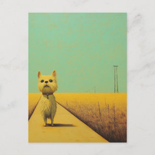 Lustiger Toto auf einem Weizenfeldweg Postkarte
