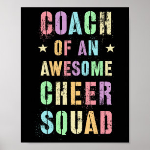 Lustiger Trainer eines großartigen Cheerleader-Tra Poster