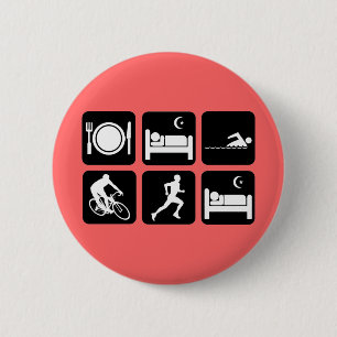Lustiger Triathlon Button