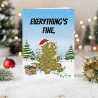 Lustiger Triceratops in verhedderten Weihnachtslic