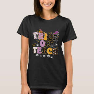 Lustiger Trick oder lehre Halloween-Lehrer T-Shirt