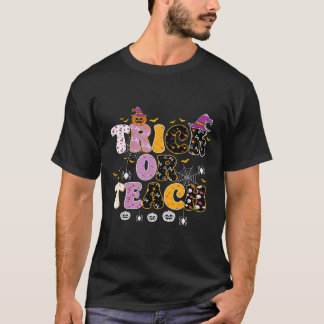 Lustiger Trick Oder Lehrender Halloween-Lehrer T-Shirt