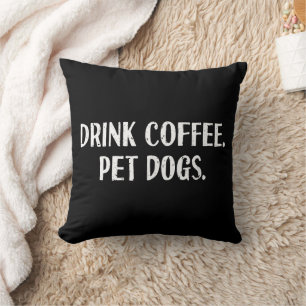 Lustiger Trinken Kaffee Hauskatze Hunde Süße Kaffe Kissen