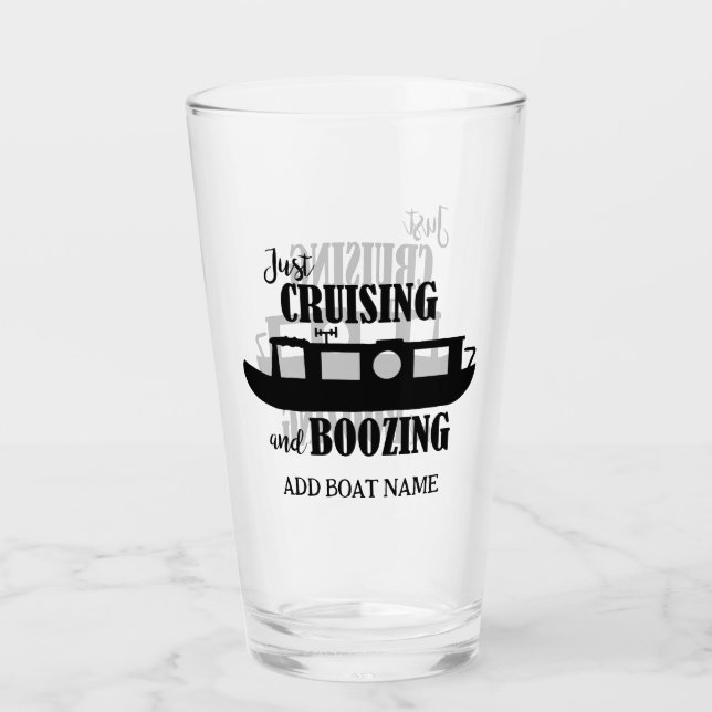 Lustiger Trinkspruch für Kanal-Schmalboot Glas (Vorderseite)