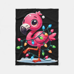 Lustiger Tropischer Rosa Flamingo Weihnachten Im J Fleecedecke