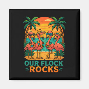 Lustiger tropischer Strandurlaub rosa Flamingo  Magnet