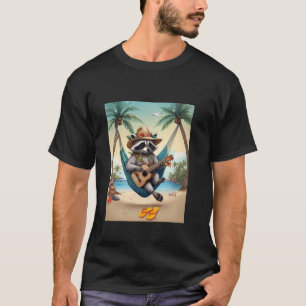Lustiger tropischer Waschbär Süßes Strandtier T-Shirt