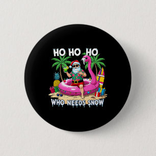 Lustiger tropischer Weihnachtsmann Weihnachtsurlau Button