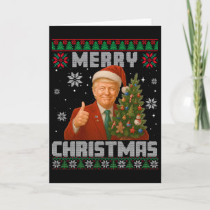 Lustiger Trump 2025 Frohe Weihnachten Baum Hässlic Karte
