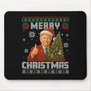 Lustiger Trump 2025 Frohe Weihnachten Baum Hässlic Mousepad