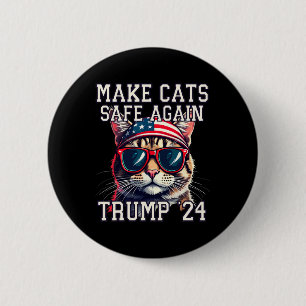 Lustiger Trump 24 Präsident Dete Meme Macht Katzen Button