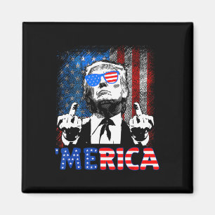 Lustiger Trump 4. Juli Merica Amerikanische Flagge Magnet
