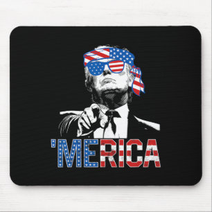 Lustiger Trump 4. Juli Merica Amerikanische Flagge Mousepad