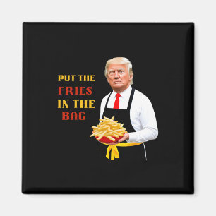 Lustiger Trump Fast Food Steckt Die Pommes In Den  Magnet