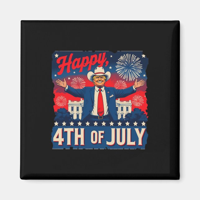Lustiger Trump Frohes 4. Juli  Magnet (Vorne)