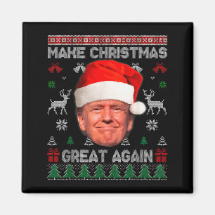 Lustiger Trump hässlicher Pullover macht Weihnacht Magnet