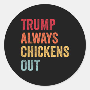 Lustiger Trump kneift immer aus Taco Trump Huhn Runder Aufkleber
