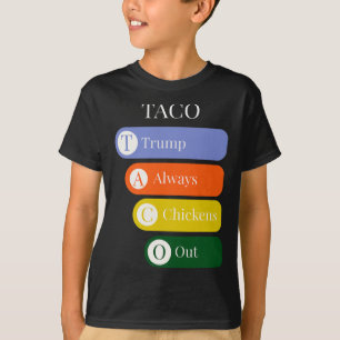 Lustiger Trump kneift immer beim Taco-Handel aus T-Shirt