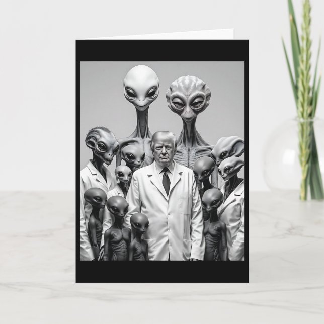 Lustiger Trump mit Aliens Verschwörung Außerirdisc Karte (Vorderseite)