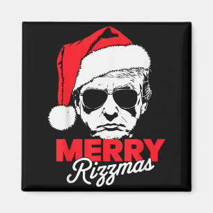 Lustiger Trump Santa Frohe Weihnachten Rizzmas Hut Magnet