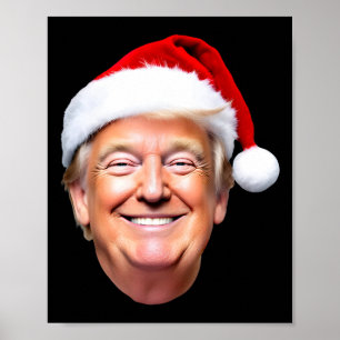 Lustiger Trump Santa Hut Donald Trump Weihnachten Poster