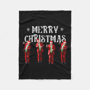 Lustiger Trump-Tanz Weihnachtsmann Weihnachten Xma Fleecedecke