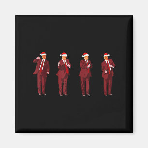 Lustiger Trump Tanz Weihnachtsmann Weihnachten Xma Magnet