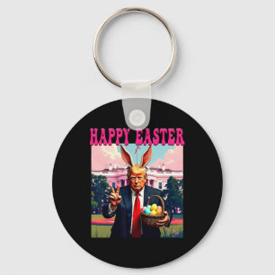 Lustiger Trump und Osterkörbchen Weißes Haus Hap Schlüsselanhänger