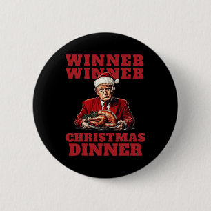 Lustiger Trump Weihnachten - Gewinner Gewinner Wei Button