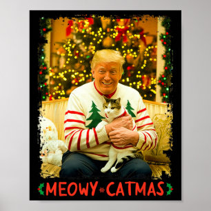 Lustiger Trump Weihnachten Katzenliebhaber Meowy C Poster