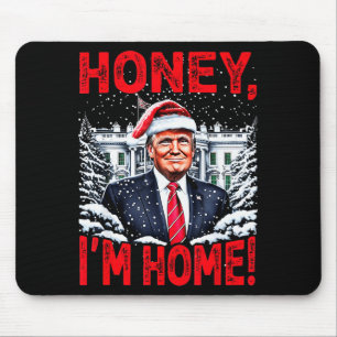 Lustiger Trump Xmas Schatz Ich Bin Zu Hause Donald Mousepad