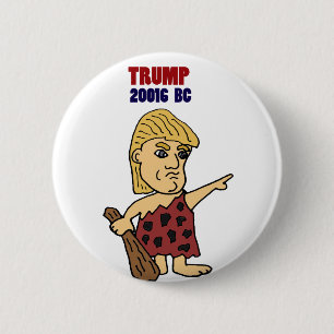 Lustiger Trumpf als Höhlenbewohner-politischer Button