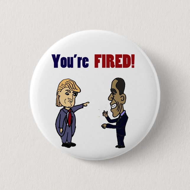 Lustiger Trumpf, der politischen Cartoon Obama Button (Vorderseite)