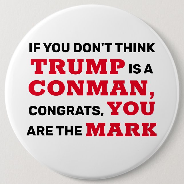 Lustiger Trumpf ist ein Betrüger, den Sie das Button (Vorderseite)