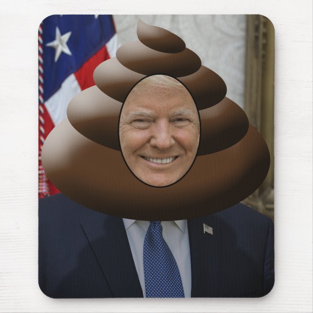 Lustiger Trumpf kacken Emoji Kopf Mousepad (Vorne)