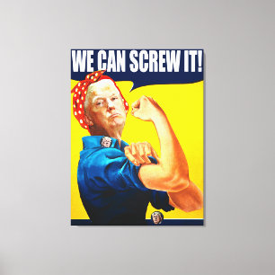 Lustiger Trumpf-Vintages Plakat "wir können es Leinwanddruck