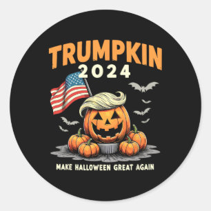 Lustiger Trumpkin 2024 Trump macht Halloween wiede Runder Aufkleber