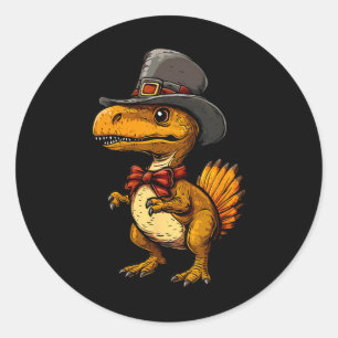 Lustiger Truthahn Dinosaurier Thanksgiving Süßer T Runder Aufkleber